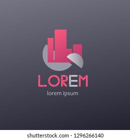 Logo designed for companies with an extraordinary style, abstraction in pink and gray tones