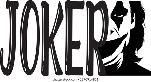 
logo designed joker face bleck and wite color toon use of cap