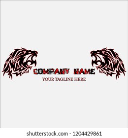 Logo designing Two lion face. for company or shop