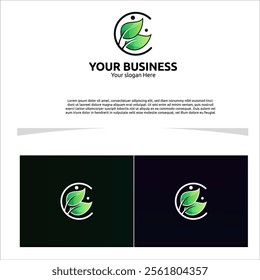 logo designs concept, A clean and simple design featuring a bite taken from a leaf, sleek green hues, modern line art, and elegant for your company