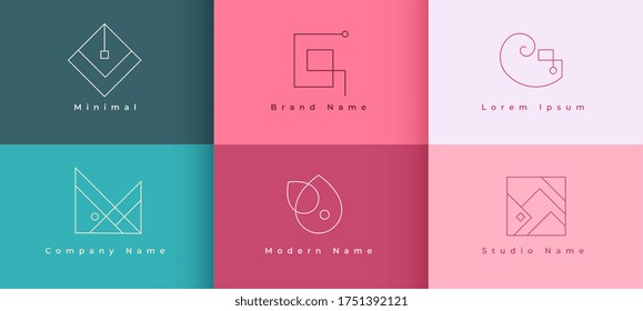 logo designs concept set in minimal style