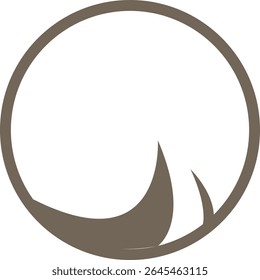 O logotipo apresenta uma forma circular que envolve duas formas distintas, curvas e estilizadas na sua metade inferior.