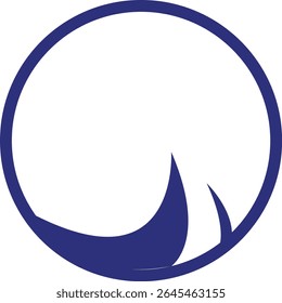 O logotipo apresenta uma forma circular que envolve duas formas distintas, curvas e estilizadas na sua metade inferior.
