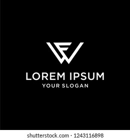 logo designs with icon letter wf