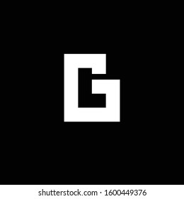Logo designs letters L and G, GL, G. Monogram logo, white color on black background