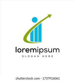 diseños de logotipo crecimiento vectorial y personas simples y elegantes