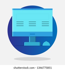 Logo Desktop computer display isolated on White background. Vector mockup. Vector illustration - Vector