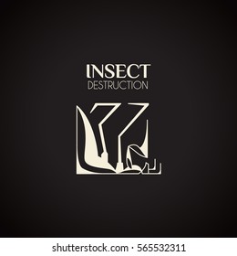 Logo for the destruction of insects with dead insects