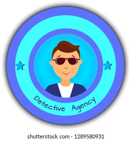 logo detective with glasses