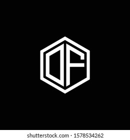 Logo DF Polygon geometric letter logo design vector. Hexagon logo concept for business