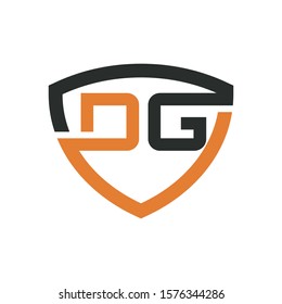 logo dg shield design icon