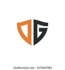 logo dg shield security design vector
