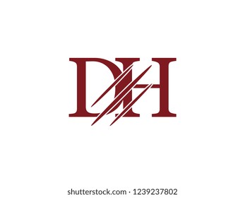 the logo of the DH letter with the style of scratching the incision