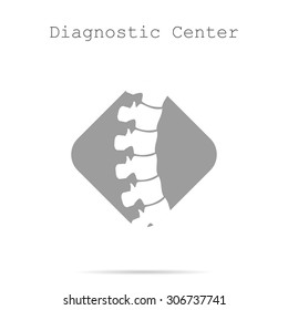 Logo diagnostic center with shadow