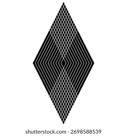 ilusão óptica da grade de losango do logotipo com linhas concêntricas e profundidade visual