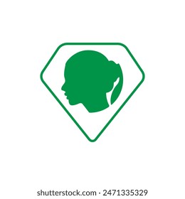 Logo Diamond silhouette face image vector