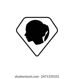 Logo Diamante silueta cara Imagen Vector