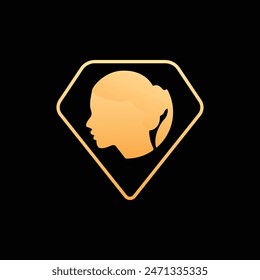 Logo Diamond silhouette face image vector