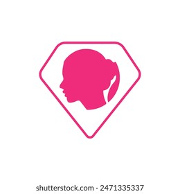 Logo Diamond silhouette face image vector
