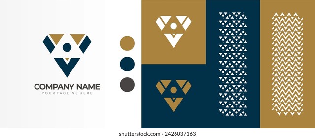 LOGO DIAMANTE Y TRIÁNGULO O LETRA A