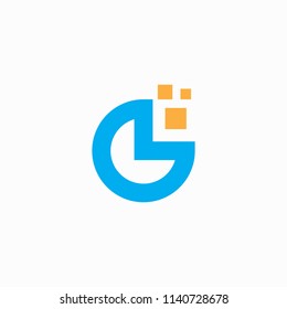 Logo digital C vector, abstract logo illustration