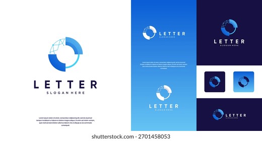 logo for digital service innovation connected with the concept of the letter O, a symbol of global technology, graphic design illustration.