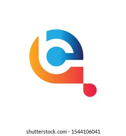 logo digital technology letter b and e vector