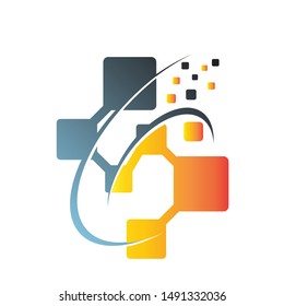 logo digital tecnology network vector 