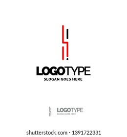 I Logo. Digital Logo template. Black and Red Logo template, Technology Brand Name Design. Creative Symbol Place for Tagline/slogan. Elegant Logo Design Template
