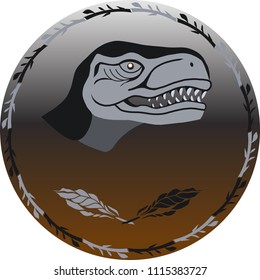 logo with dinosaur head
