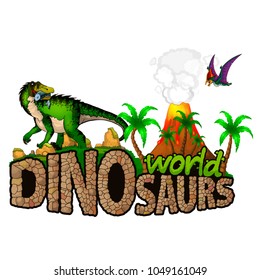 Logo  Dinosaurs World. Vector illustration.