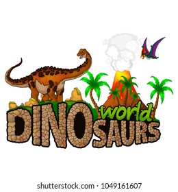 Logo  Dinosaurs World. Vector illustration.