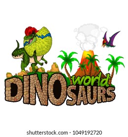 Logo  Dinosaurs World. Vector illustration.