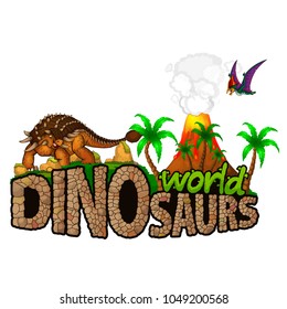 Logo  Dinosaurs World. Vector illustration.