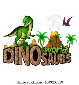 Logo  Dinosaurs World. Vector illustration.