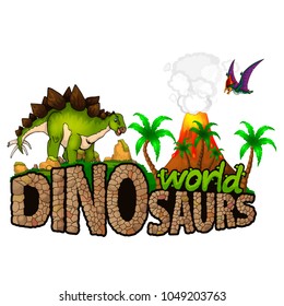 Logo  Dinosaurs World. Vector illustration.