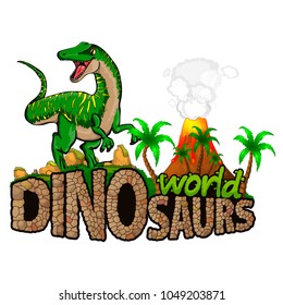 Logo  Dinosaurs World. Vector illustration.