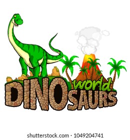 Logo  Dinosaurs World. Vector illustration.