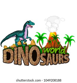 Logo  Dinosaurs World. Vector illustration.