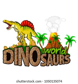 Logo  Dinosaurs World. Vector illustration.