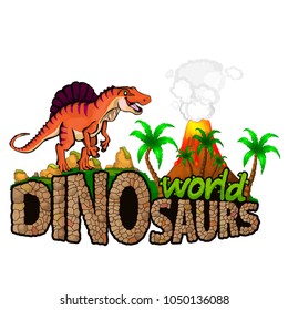 Logo  Dinosaurs World. Vector illustration.