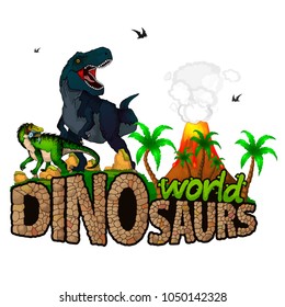 Logo  Dinosaurs World. Vector illustration.