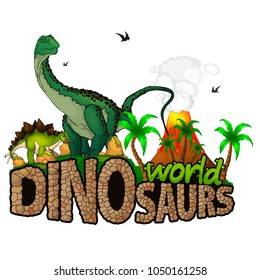 Logo  Dinosaurs World. Vector illustration.