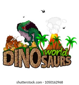 Logo  Dinosaurs World. Vector illustration.