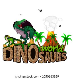 Logo  Dinosaurs World. Vector illustration.