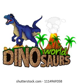 Logo  Dinosaurs World. Vector illustration.