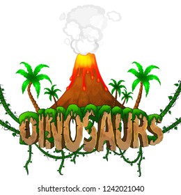 Logo  Dinosaurs World. Vector illustration.