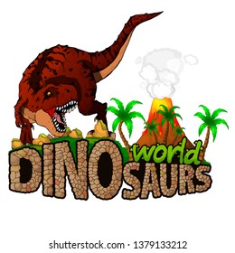 Logo  Dinosaurs World. Vector illustration.