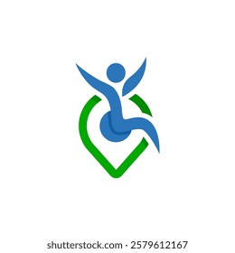 Logo Disability Access Pin GPS Location Rate Design Vector 