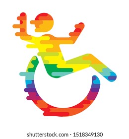 logo for disability event. icon of happy day for disabilities. 